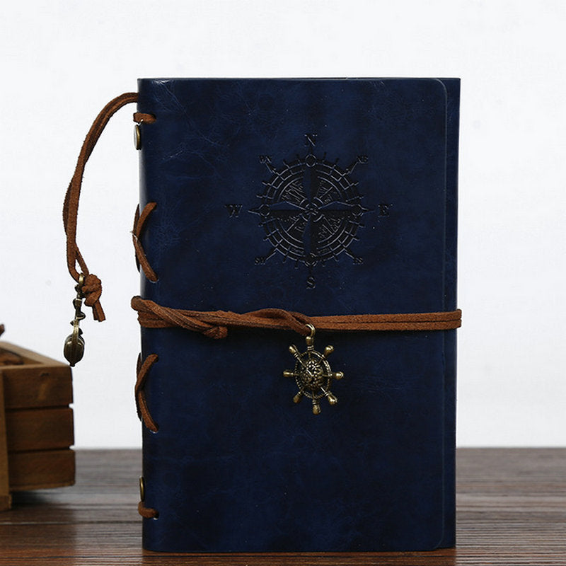 Vintage Pirate Anchors Spiral Notebook – Refillable PU Leather Journal