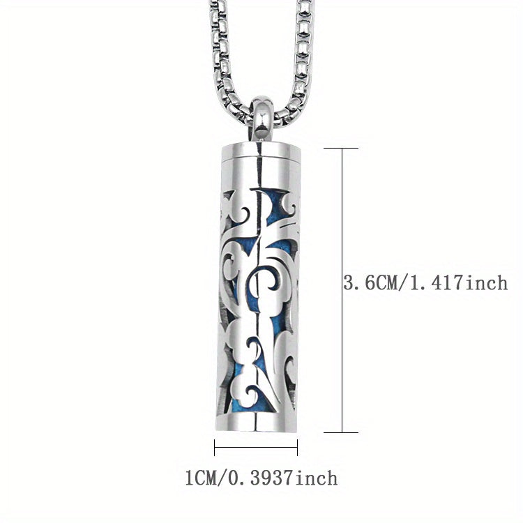 Stainless Steel Aromatherapy Diffuser Necklace – Floral Box Pendant for Essential Oils & Perfume