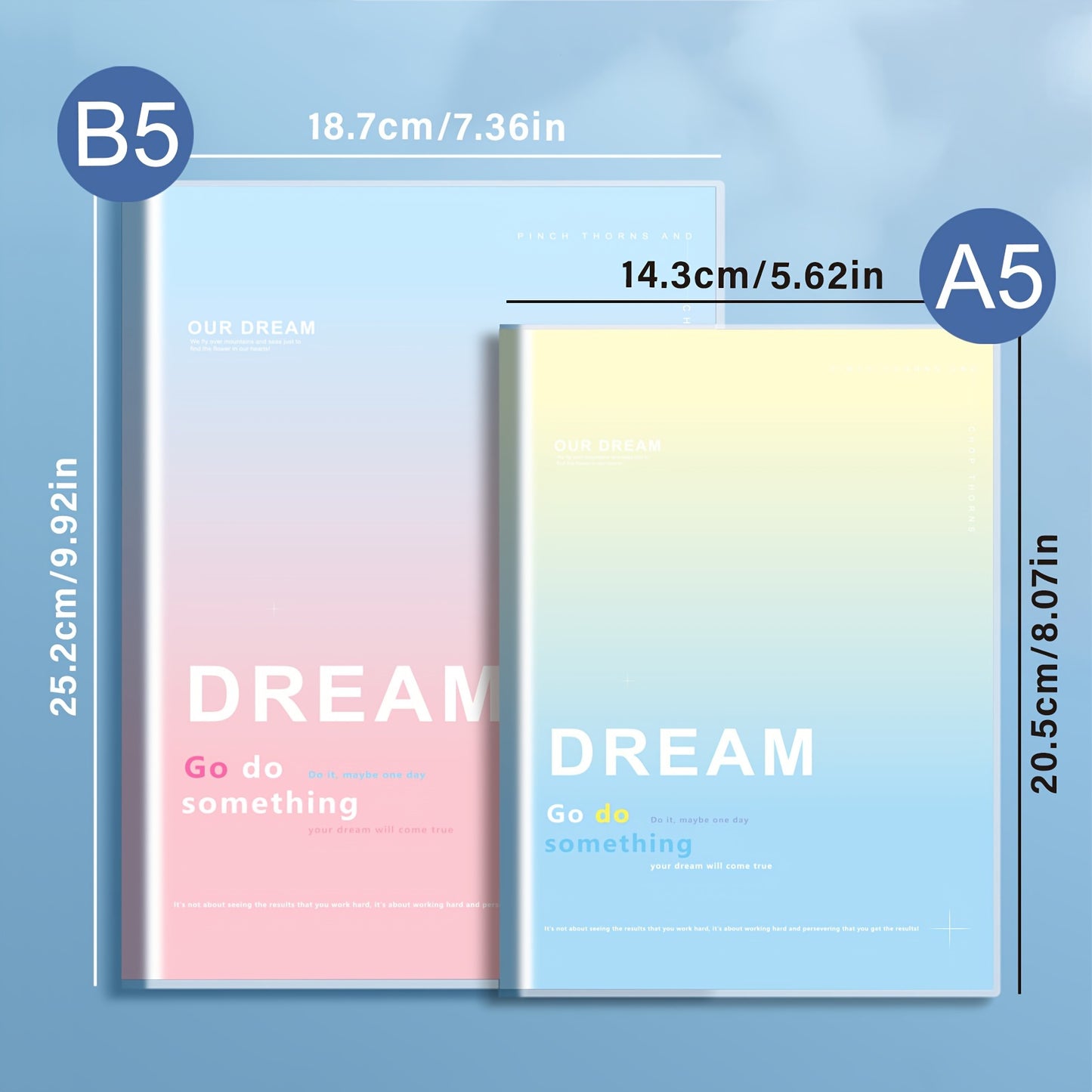 B5/A5 Waterproof Soft Cover Notebook – 136 Pages, Horizontal Line Journal