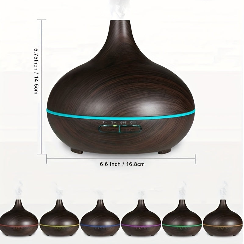 Aroma Diffuser – Large Room Ultrasonic Cool Mist Humidifier (Wood Color, 18.6 oz)