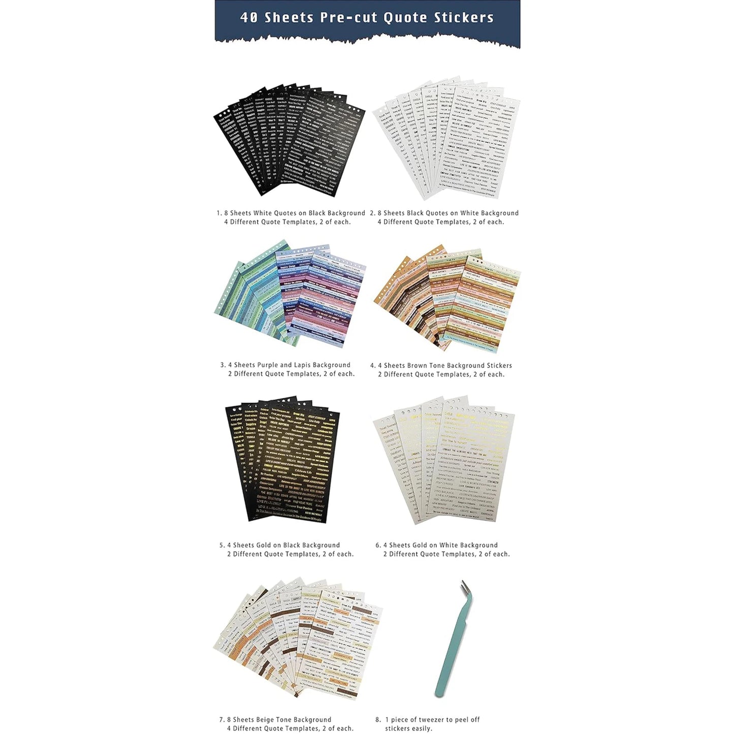40 Sheets Small Talk Quote Stickers