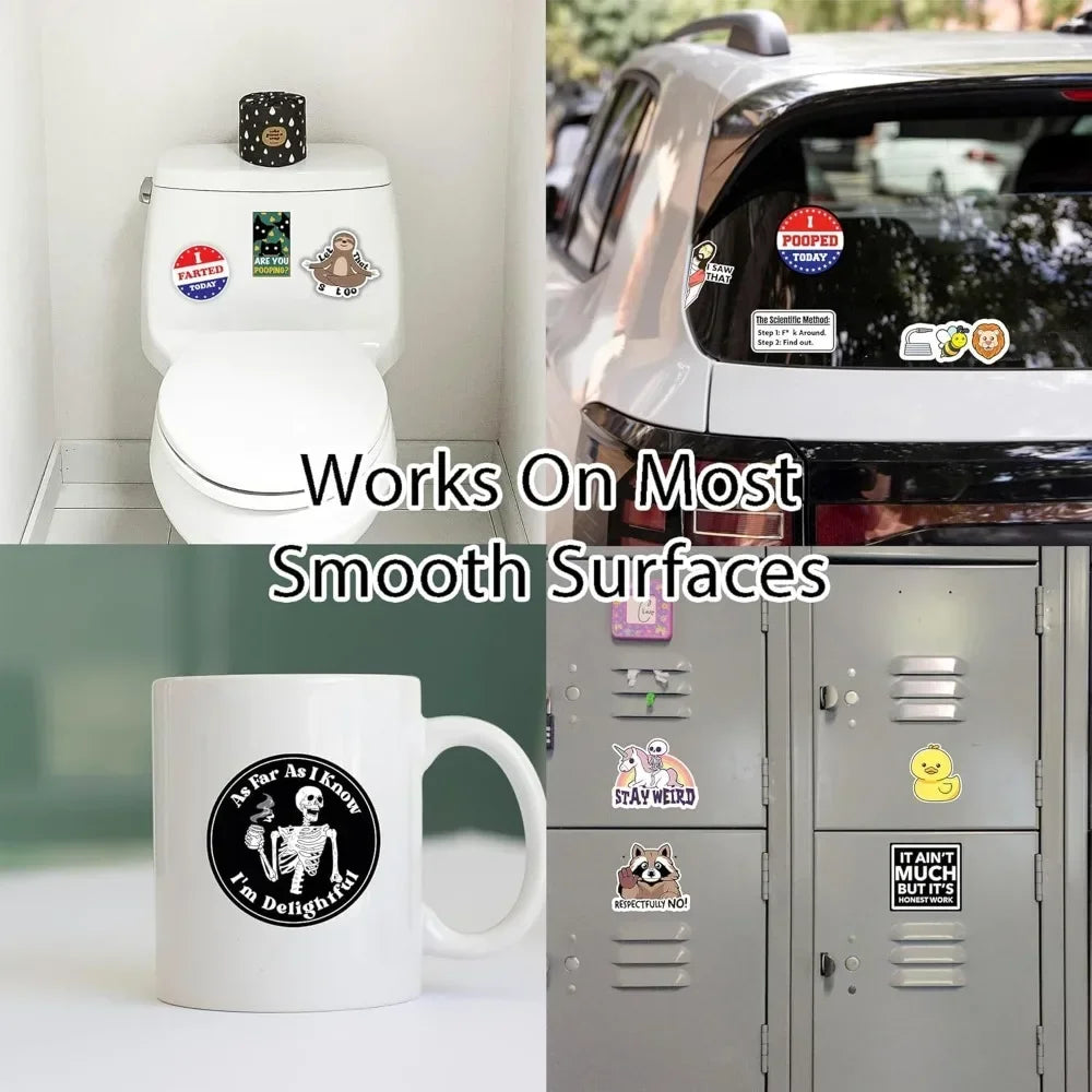 130 Funny Adult Quote Stickers – Waterproof Vinyl with Bold & Cheeky Sayings