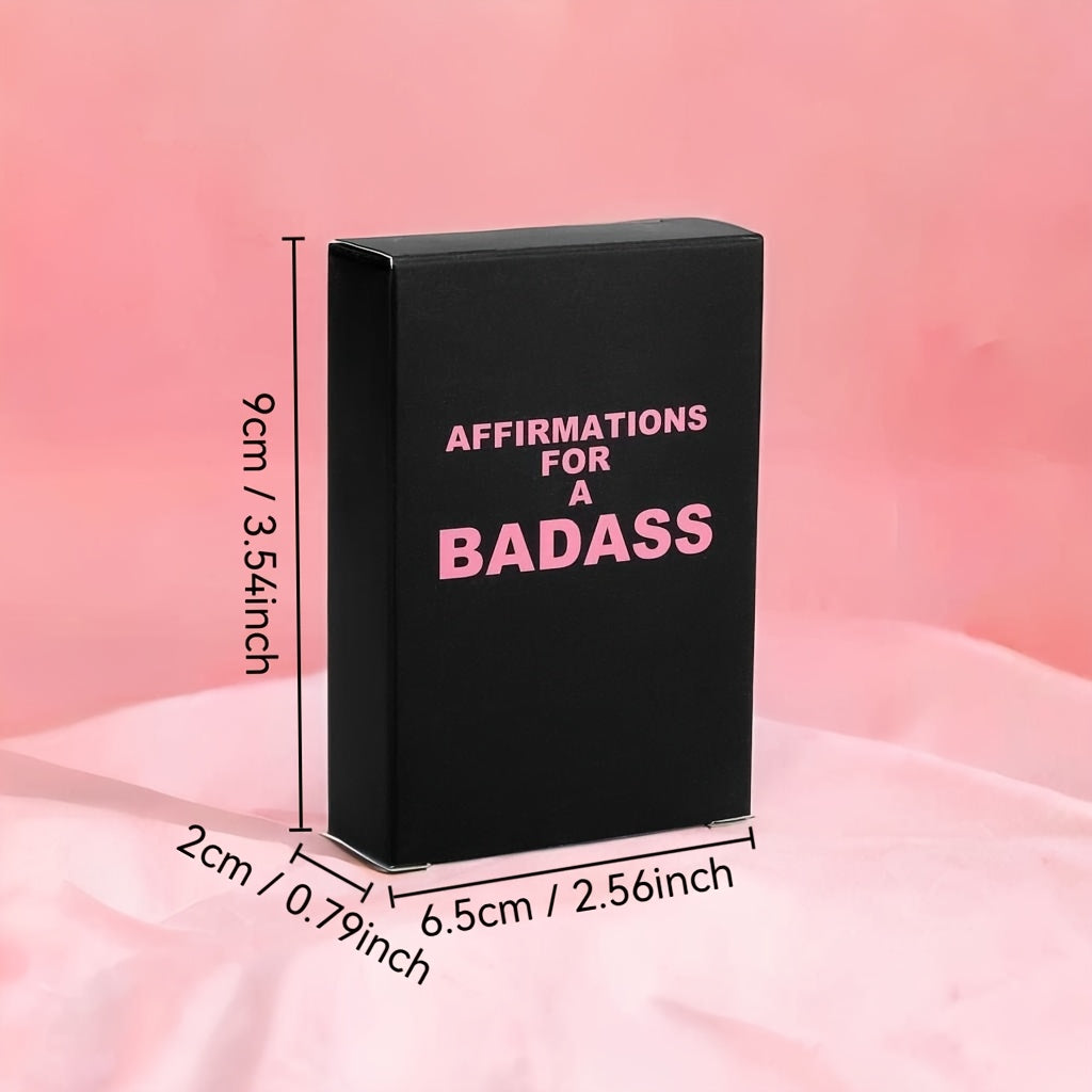 "Affirmations for a Badass" Daily Motivational Cards – Bold Pink & Black Design