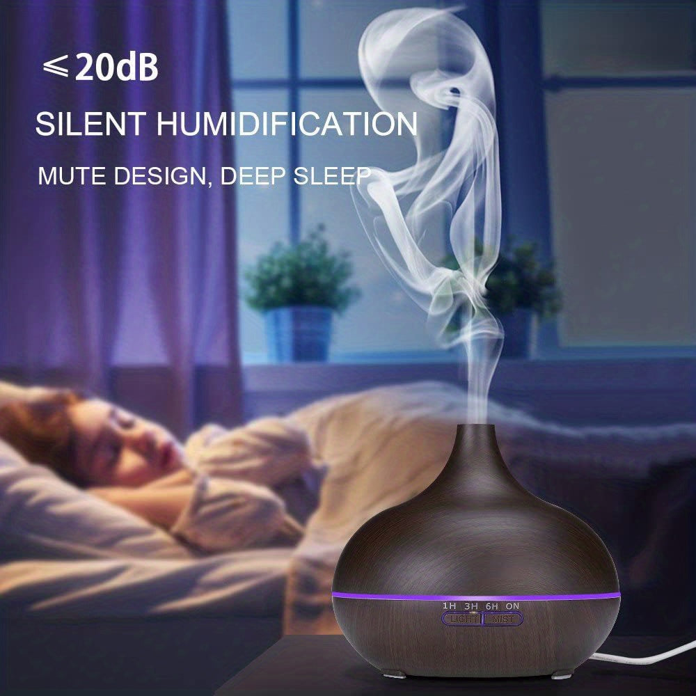 Aroma Diffuser – Large Room Ultrasonic Cool Mist Humidifier (Wood Color, 18.6 oz)