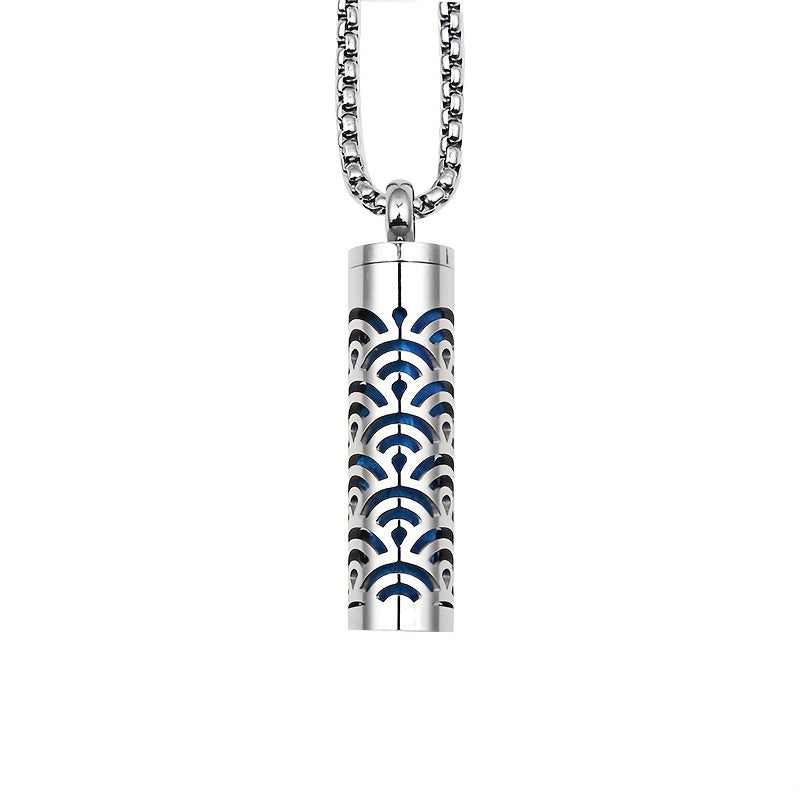 Stainless Steel Aromatherapy Diffuser Necklace – Floral Box Pendant for Essential Oils & Perfume