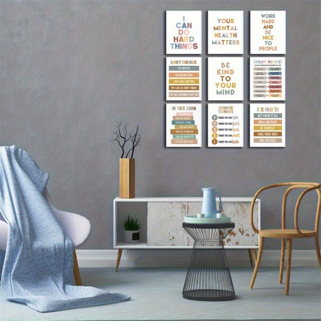 9-Piece Inspirational Quotes Poster Set