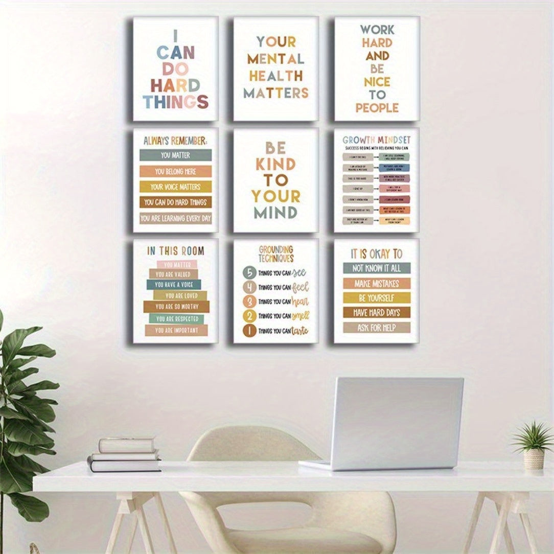 9-Piece Inspirational Quotes Poster Set