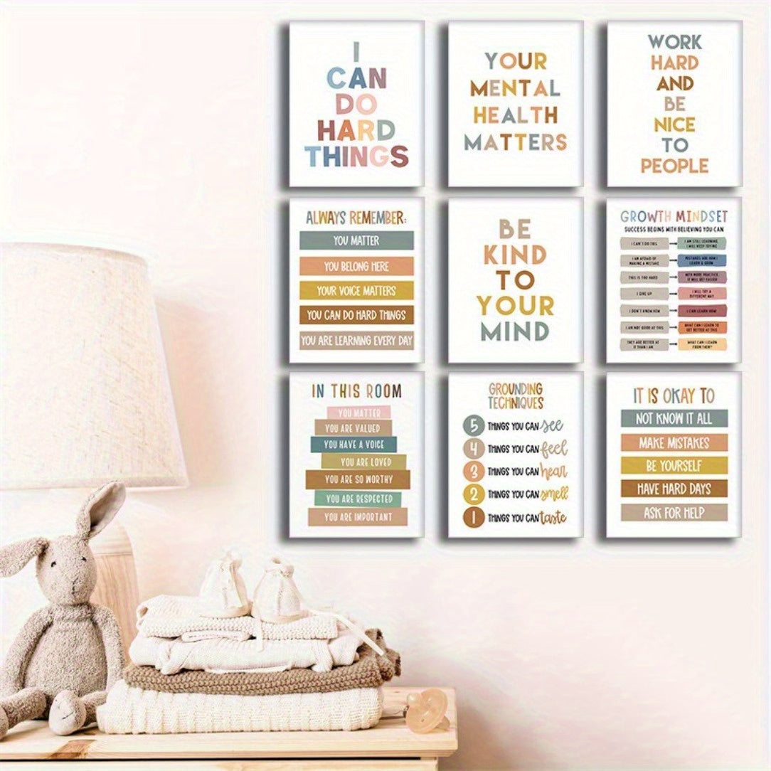 9-Piece Inspirational Quotes Poster Set