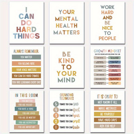 9-Piece Inspirational Quotes Poster Set