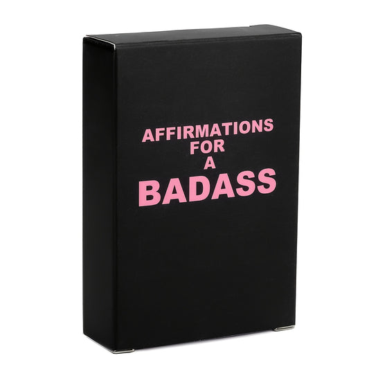 "Affirmations for a Badass" Daily Motivational Cards – Bold Pink & Black Design