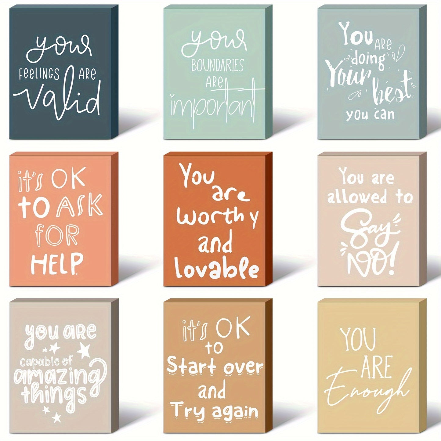 9pcs Mini Mental Health Reminder Prints