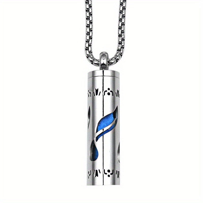 Stainless Steel Aromatherapy Diffuser Necklace – Floral Box Pendant for Essential Oils & Perfume