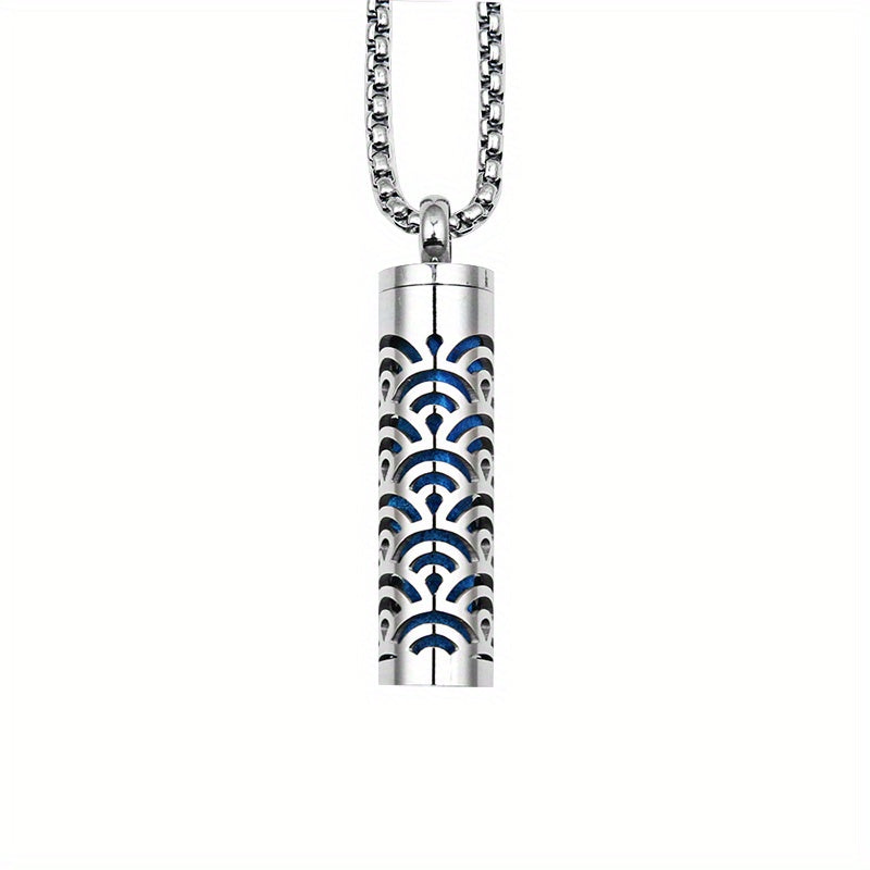 Stainless Steel Aromatherapy Diffuser Necklace – Floral Box Pendant for Essential Oils & Perfume