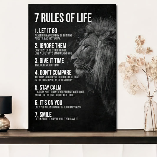 Framed “7 Rules of Life” Motivational Wall Art