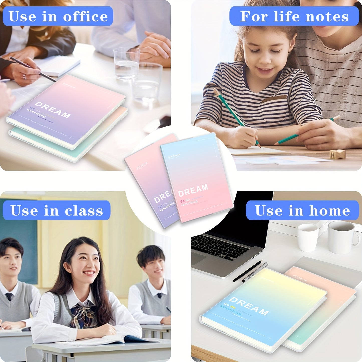 B5/A5 Waterproof Soft Cover Notebook – 136 Pages, Horizontal Line Journal