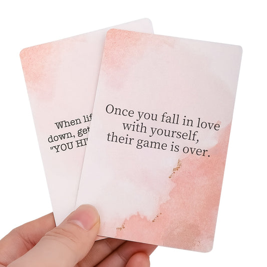 "Affirmations for a Badass" Daily Motivational Cards – Bold Pink & Black Design