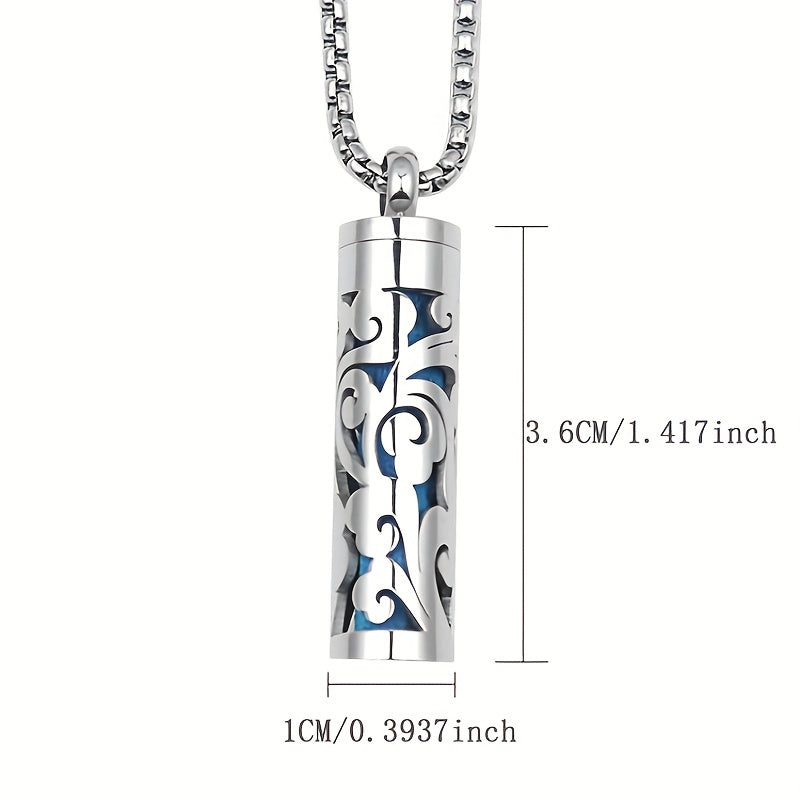 Stainless Steel Aromatherapy Diffuser Necklace – Floral Box Pendant for Essential Oils & Perfume