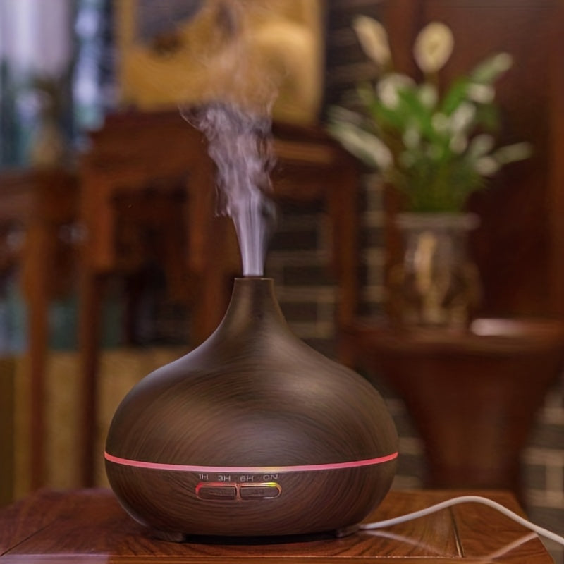 Aroma Diffuser – Large Room Ultrasonic Cool Mist Humidifier (Wood Color, 18.6 oz)