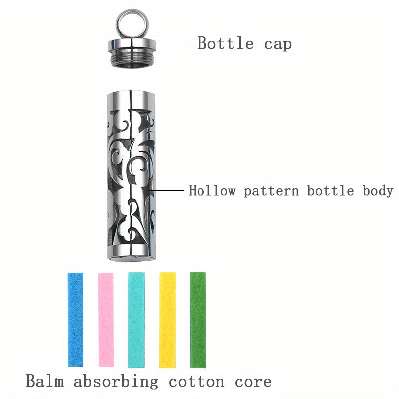 Stainless Steel Aromatherapy Diffuser Necklace – Floral Box Pendant for Essential Oils & Perfume
